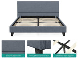 Banff Linen Queen Bed Frame - Dark Grey