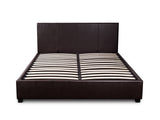 DS Bass Storage Bed Frame PU Dark Brown - Double
