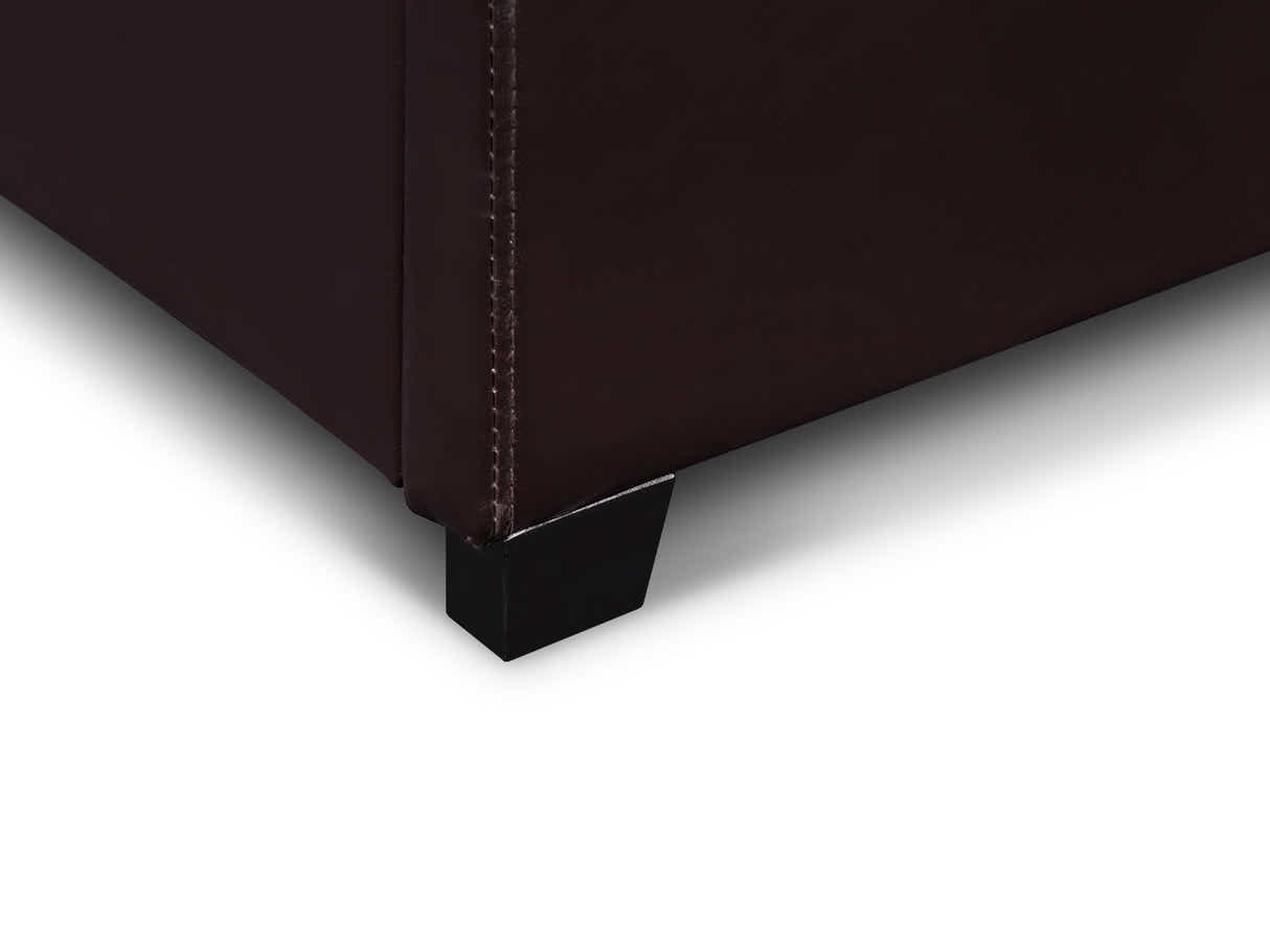 Bass Storage Bed Frame PU Dark Brown - Queen