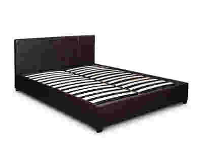 Bass Storage Bed Frame PU Dark Brown - Double