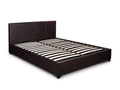 Bass Storage Bed Frame PU Dark Brown - Double