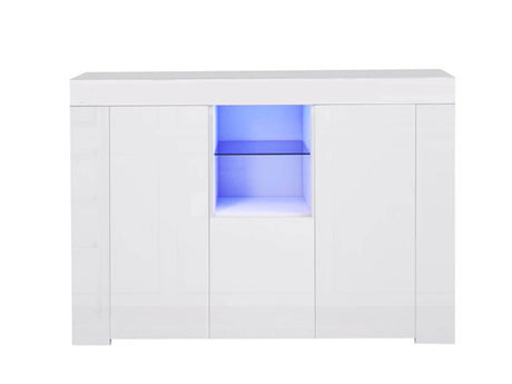 Anshos Storage Cabinet with LED Light - White