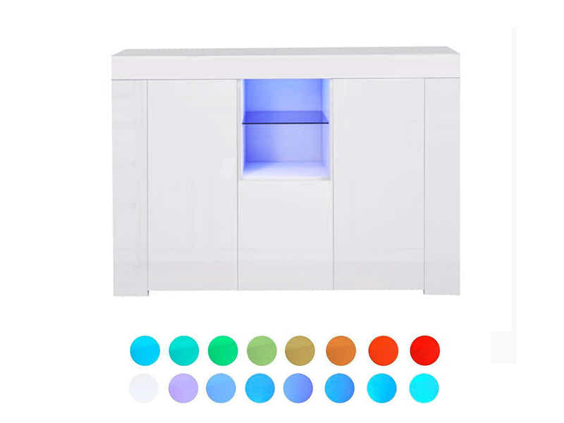 Anshos Storage Cabinet with LED Light - White