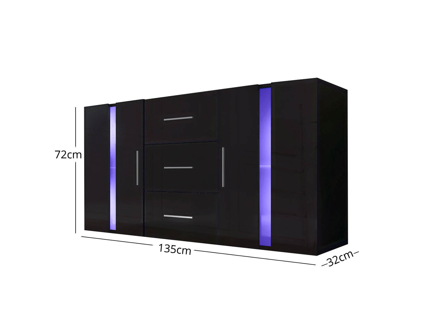 Anshos Side Cabinet 135 with LED Light
