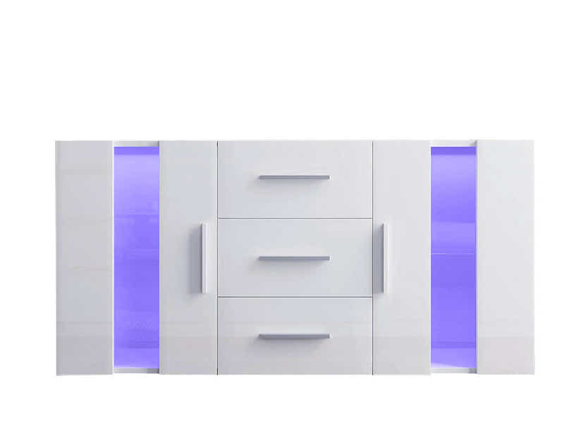 Anshos White Sideboard with LED Light - 135 cm
