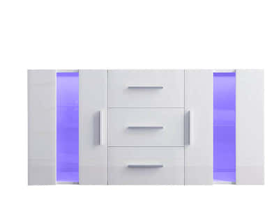 Anshos White Sideboard with LED Light - 135 cm