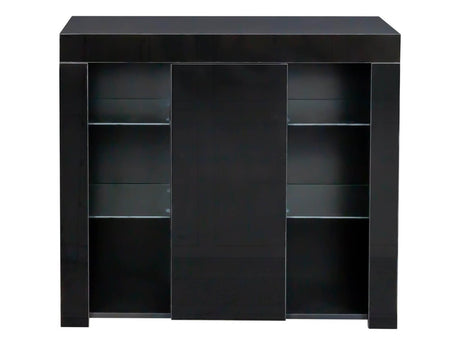 Anshos Side Cabinet with LED Light - Black