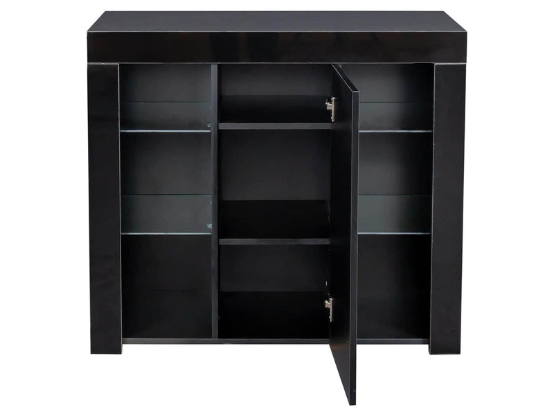 Anshos Side Cabinet with LED Light - Black