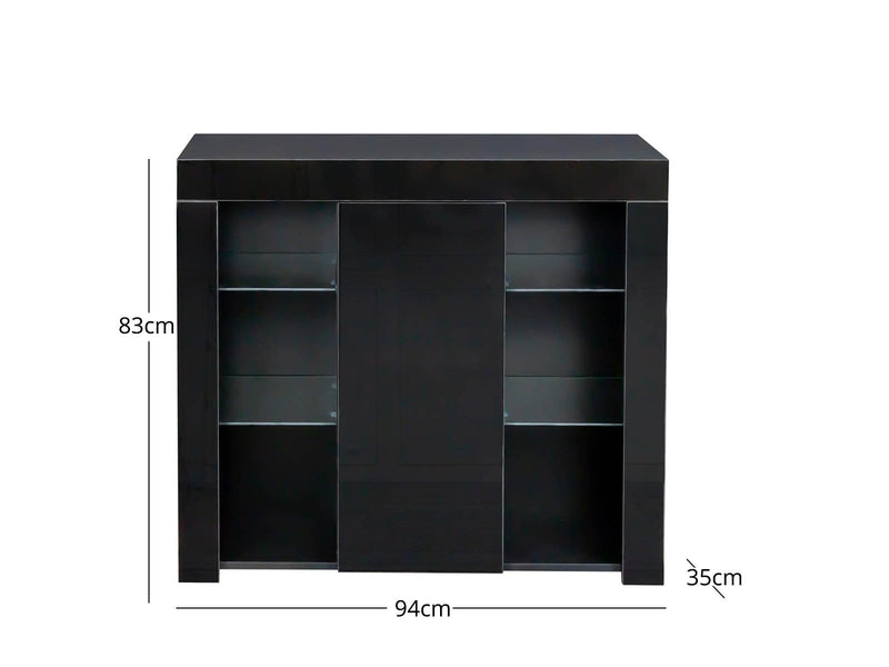 Anshos Side Cabinet with LED Light - Black