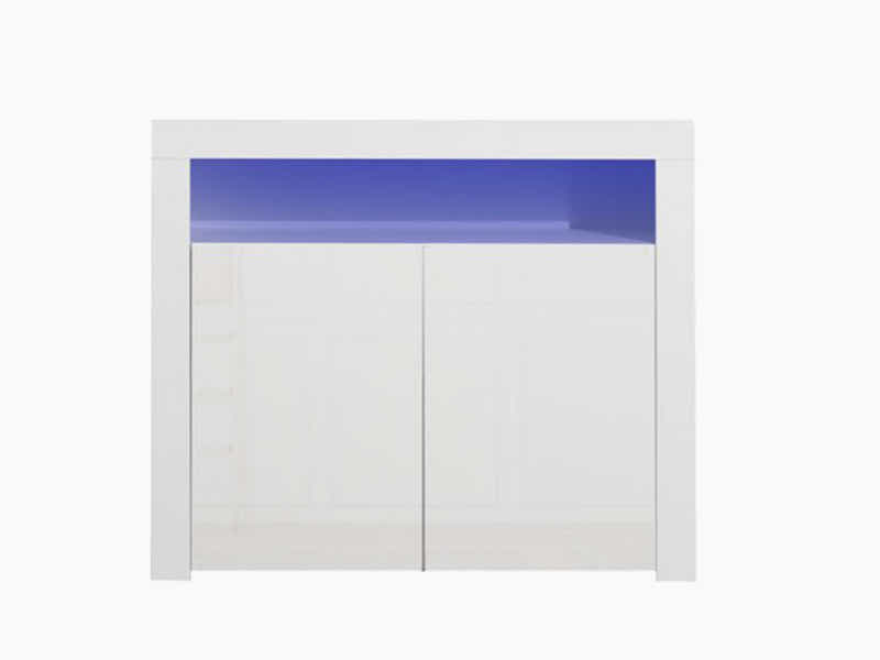 Anshos White 2-Door Buffet with LED Light - 108 cm