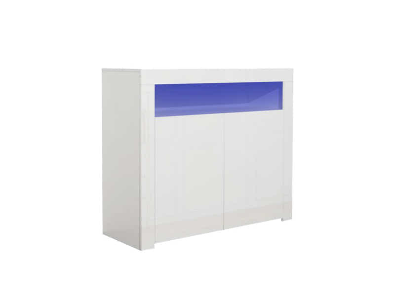 Anshos White 2-Door Buffet with LED Light - 108 cm