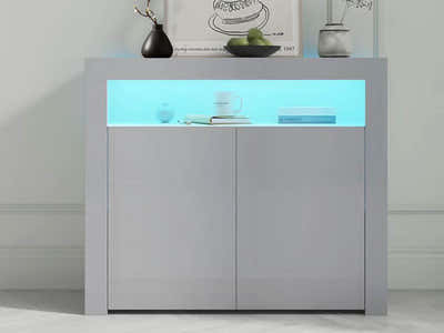 Anshos Buffet 108 with LED Light White+Grey