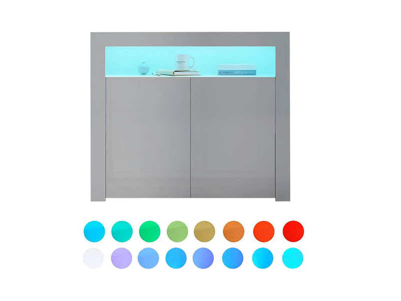 Anshos Buffet 108 with LED Light White+Grey