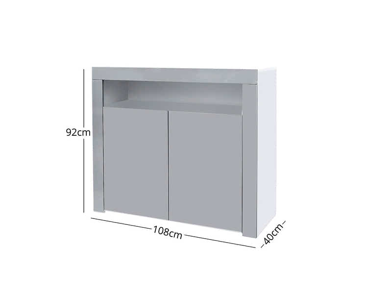 Anshos Buffet 108 with LED Light White+Grey
