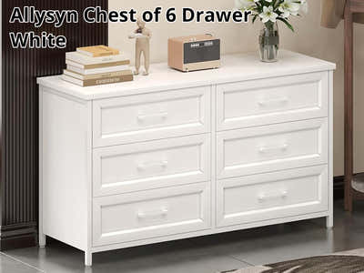 Allysyn Chest of 6 Drawer White