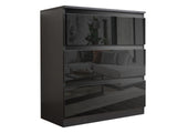 Serena 3-Drawer Chest - Glossy Black