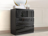 Serena 3-Drawer Chest - Glossy Black