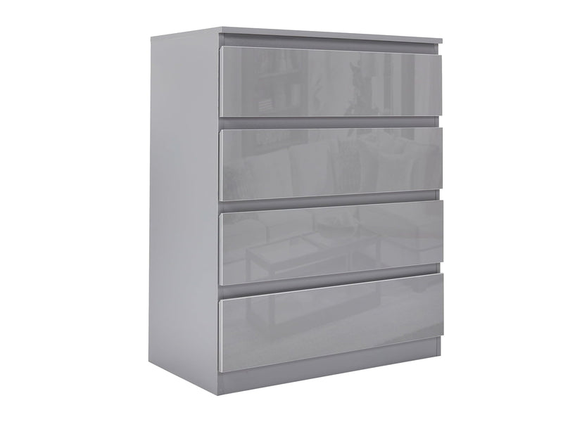 Serena 4-Drawer Chest - Glossy Grey