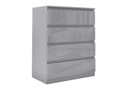 Serena 4-Drawer Chest - Glossy Grey