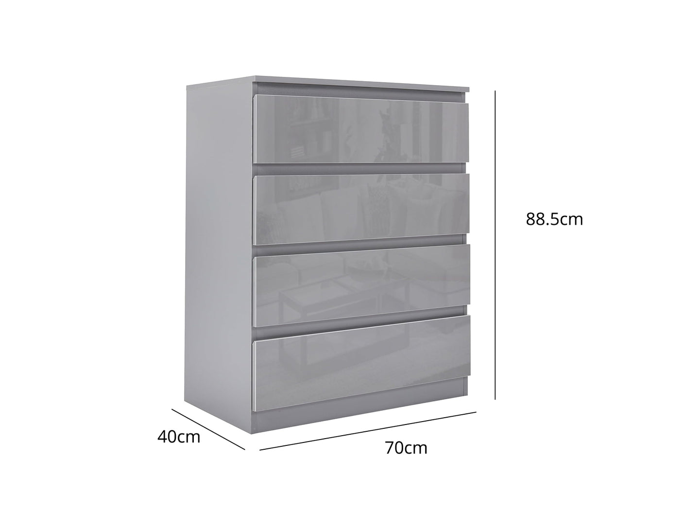 Serena Chest of 4 Drawer Grey