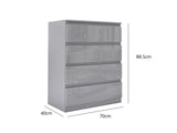 Serena Chest of 4 Drawer Grey