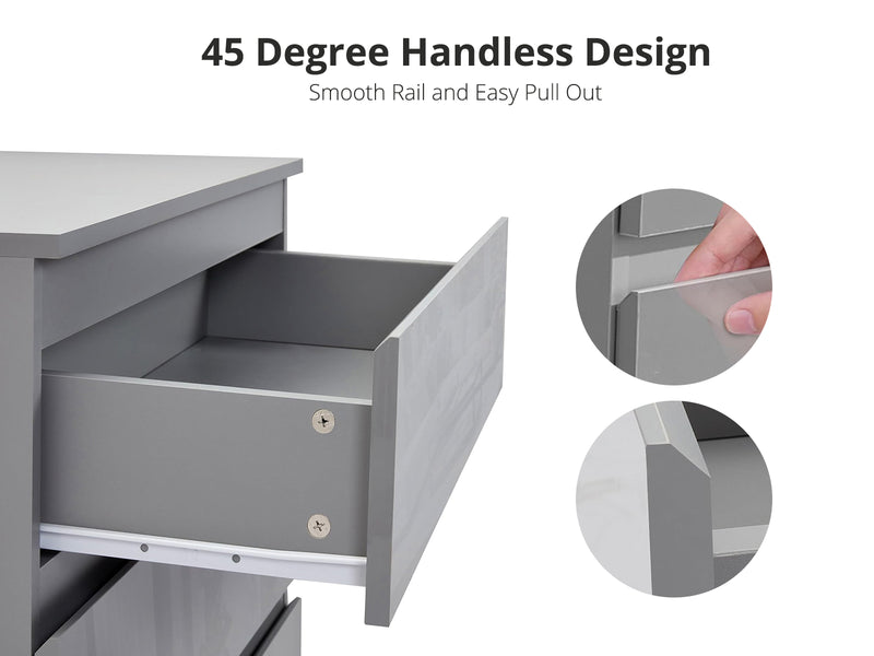 Serena 4-Drawer Chest - Glossy Grey
