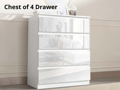 Serena 4-Drawer Chest - Glossy White