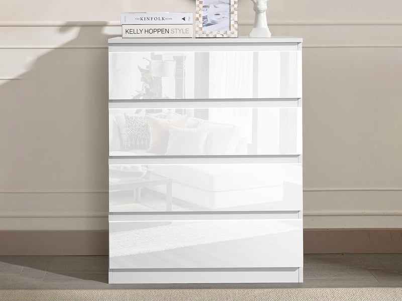 Serena 4-Drawer Chest - Glossy White