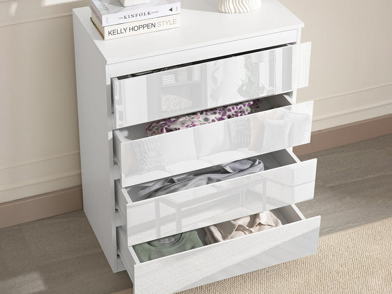 Serena 4-Drawer Chest - Glossy White