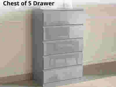 Serena 5-Drawer Tallboy - Glossy Grey
