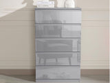 Serena 5-Drawer Tallboy - Glossy Grey