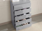 Serena 5-Drawer Tallboy - Glossy Grey