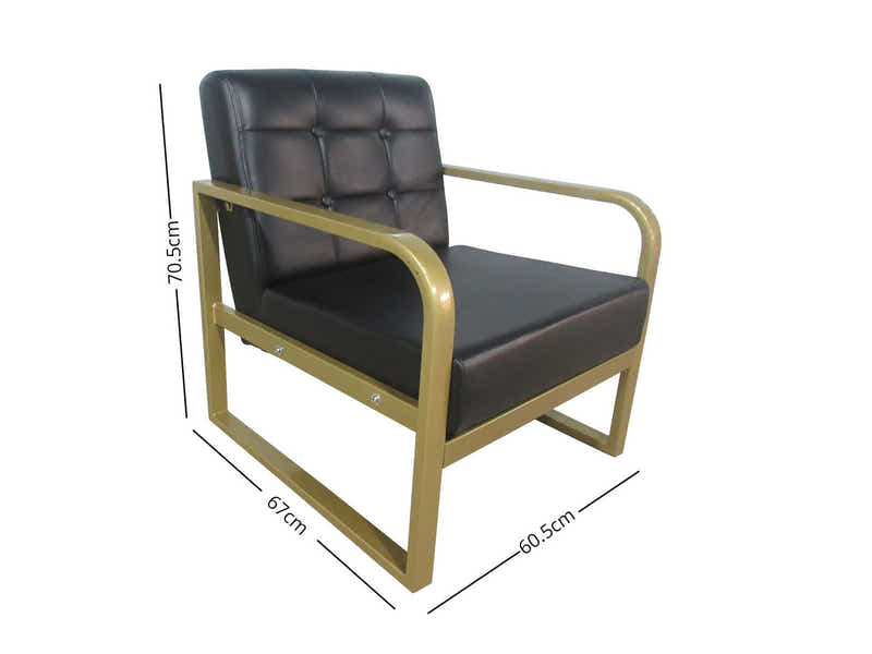 Aculina PU Leather Accent Chair - Black