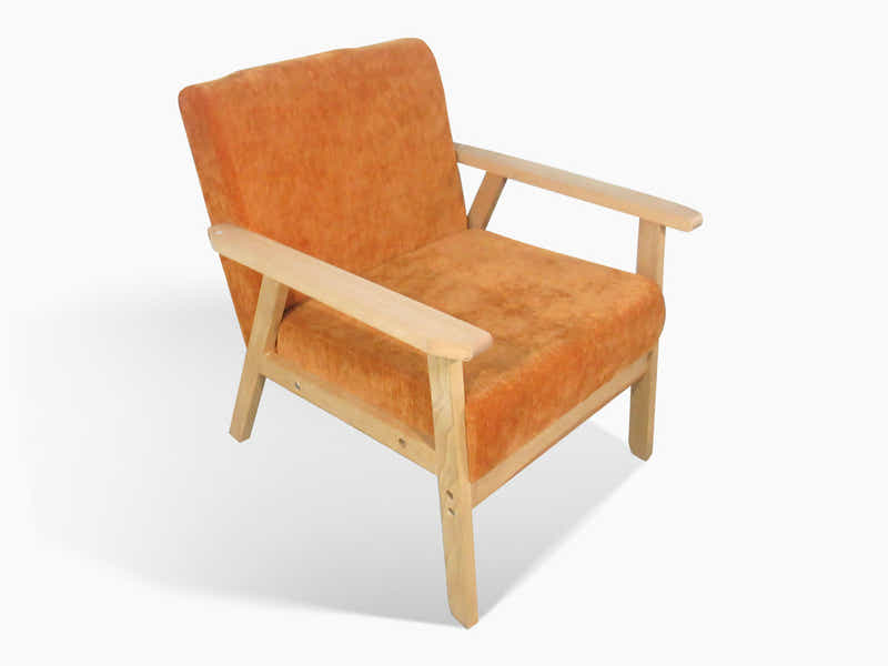 Eleese Velvet Accent Chair - Orange