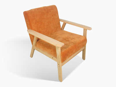 Eleese Velvet Accent Chair - Orange