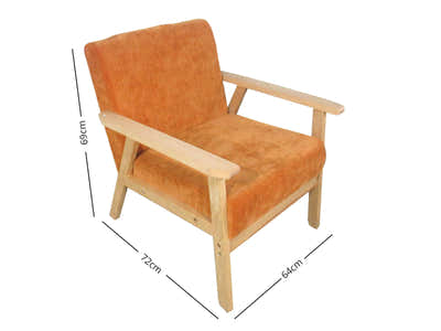 Eleese Velvet Accent Chair - Orange