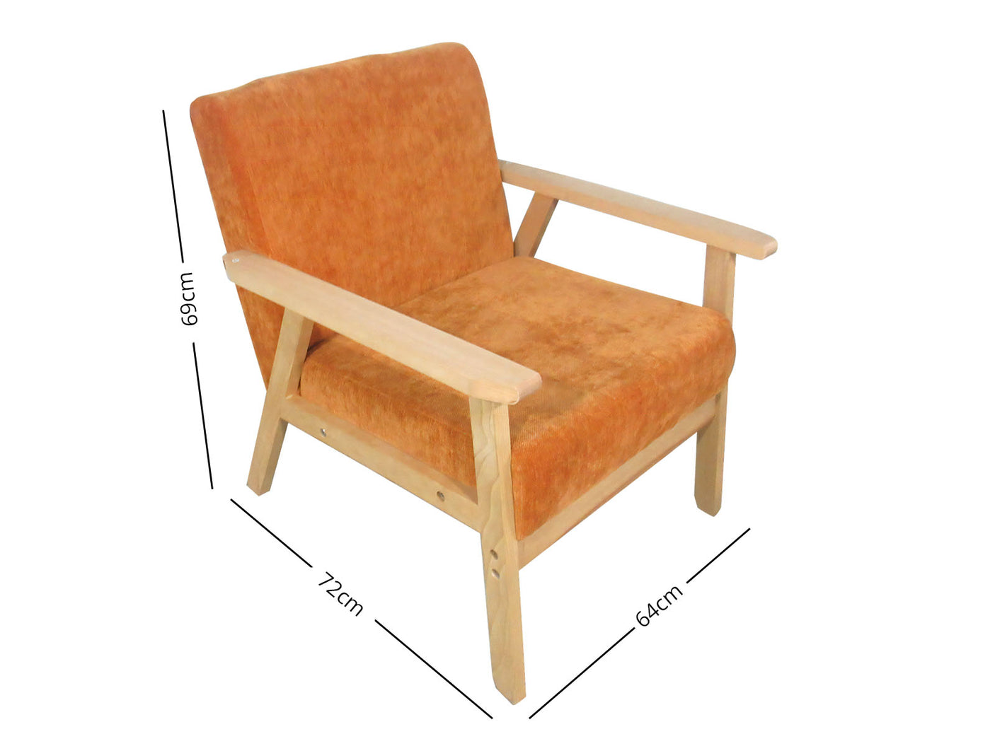 Eleese Accent Chair Velvet Orange