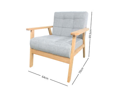 Eleese Accent Chair Linen Grey