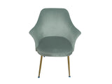Ceilean Velvet Dining Chair Green - Set of 2