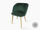 Parson Velvet Dining Chair Teal - Set of 2
