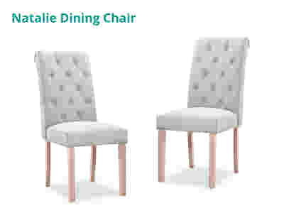 Natalie Linen Dining Chair Beige - Set of 2