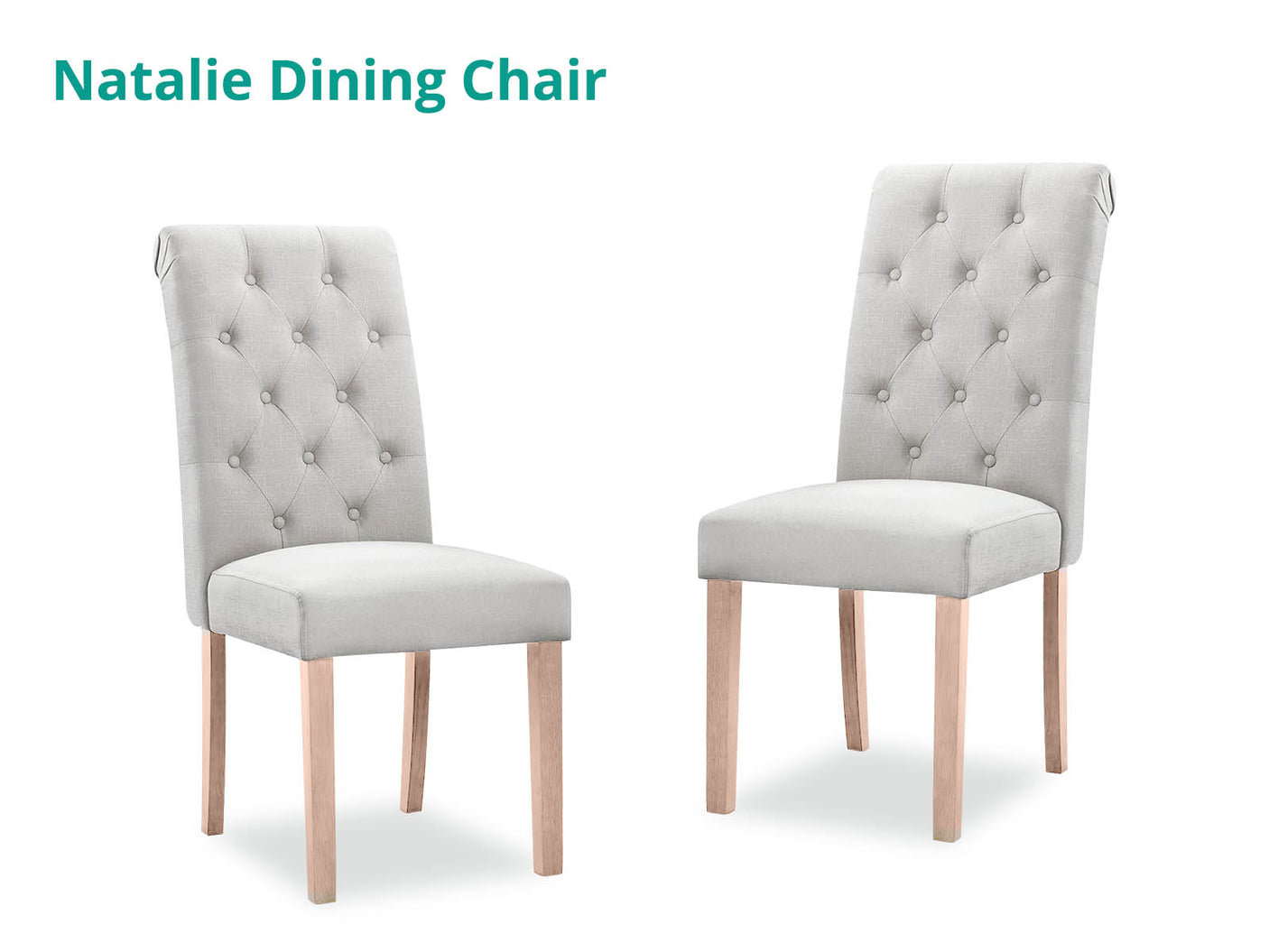 Natalie Dining Chair x2 Linen Beige