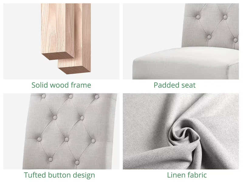 Natalie Linen Dining Chair Beige - Set of 2