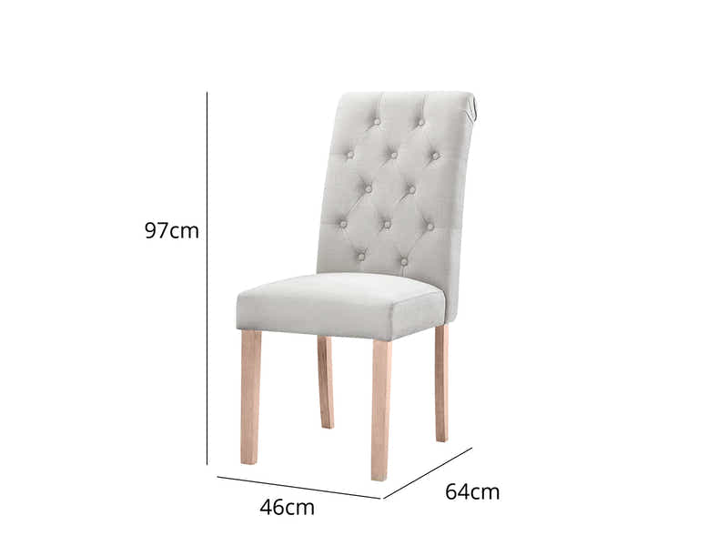 Natalie Linen Dining Chair Beige - Set of 2