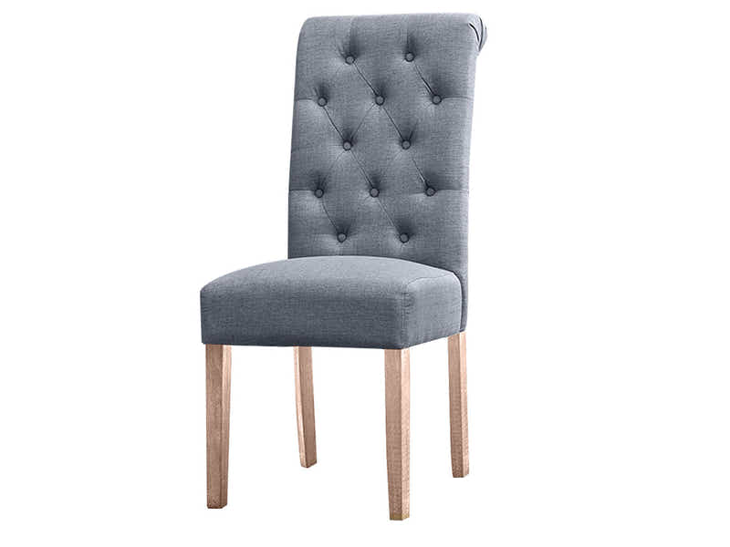 Natalie Linen Dining Chair Grey - Set of 2