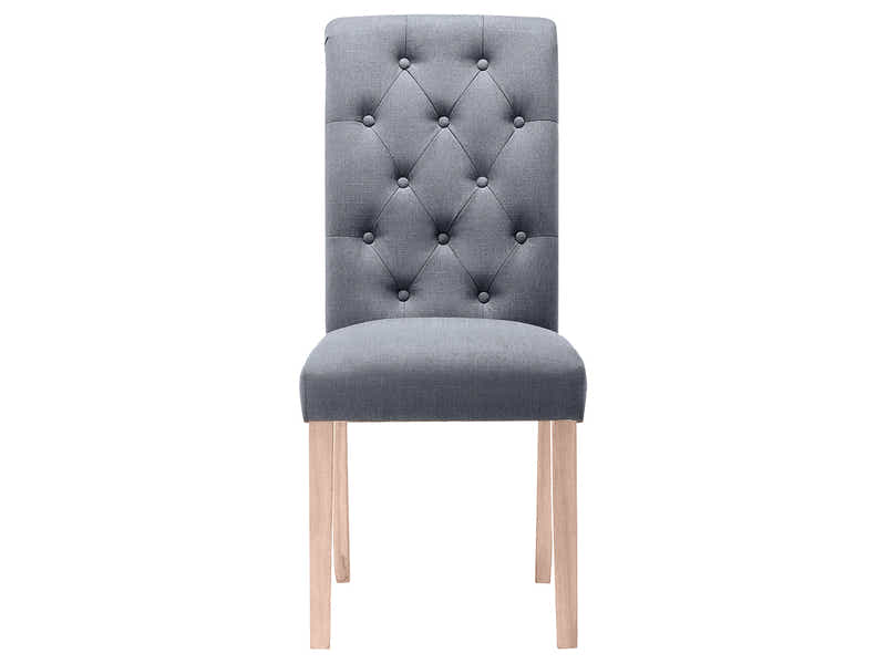 Natalie Linen Dining Chair Grey - Set of 2