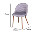 Roone Dining Chair Linen Grey x2