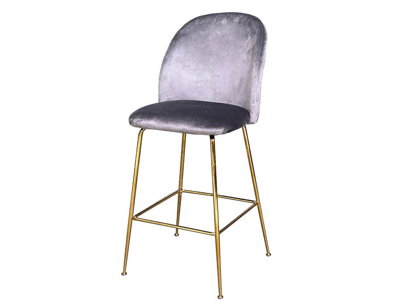 Osmond Velvet Bar Stool Grey - Set of 2