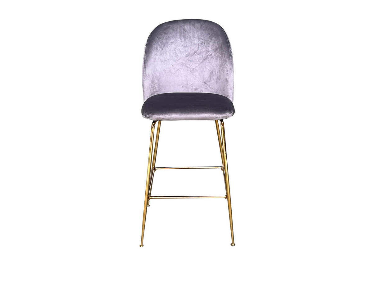 Osmond Velvet Bar Stool Grey - Set of 2