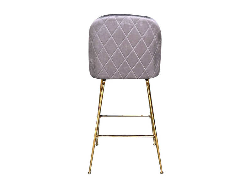 Osmond Velvet Bar Stool Grey - Set of 2